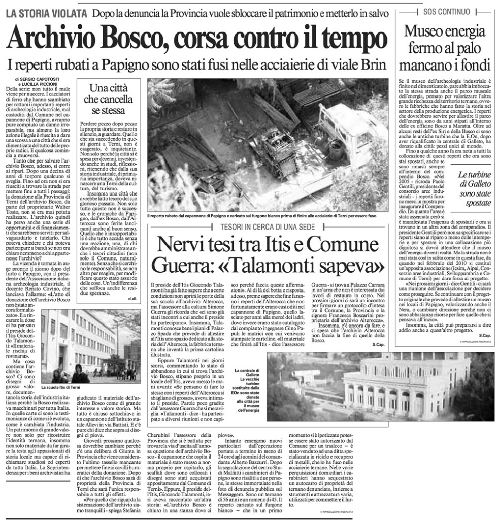 Archivio Bosco, corsa contro il tempo